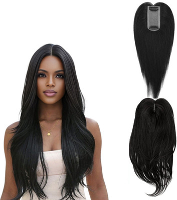 D-DIVINE 2 Clip Topper, piece/ Extensions for Women (Black Color)  Extension Hair Extension