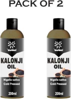 Vanvati Organic Kalonji Oil Cold Pressed Black Seed Oil for Hair, Skin Care & Wellness Hair Oil(400 ml)