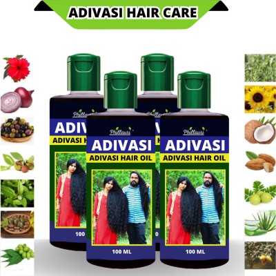 Phillauri Natural Made Powerful Effective Jadibutiya Hair oil Pack 4 Hair Oil(400 ml)