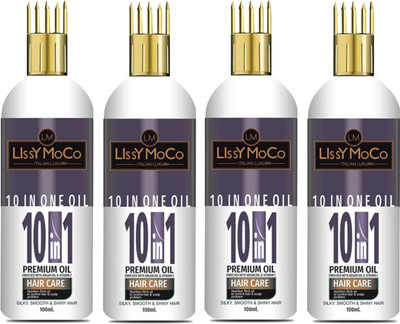 LISSYMOCO 10 in 1 Hail Oil for Deeply Nourishes Scalp 100 ML Each Pack of 4 Hair Oil(400 ml)