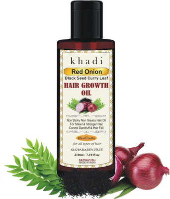 Satvayush Khadi Red Onion with Black Seed & Curry Leaf Hair Oil Herbal & Natural Hair Oil(210 ml)