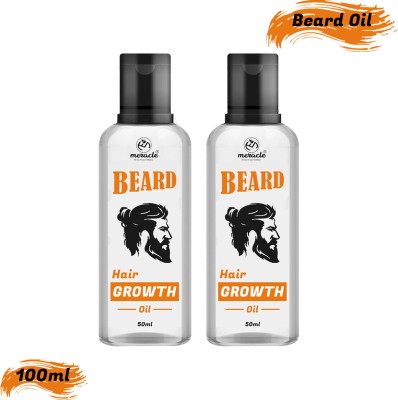 meracle Fast Beard Growth Oil Combo, Nourishes &Strengthens Uneven Patchy Beard & Shine Hair Oil(100 ml)