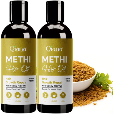 Qiana Methi Hair Oil – Enriched with Fenugreek Goodness - Pack of 2 Hair Oil(100 ml)
