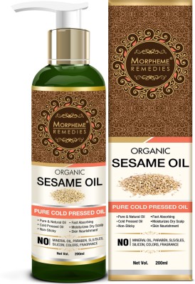 Morpheme Remedies Organic Sesame Pure ColdPressed Oil For Hair, Body, Skin Care, Massage Hair Oil(200 ml)