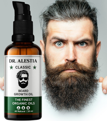 dr. alestia Beard Growth oil Men choice Beards smooth shine  Hair Oil(30 ml)