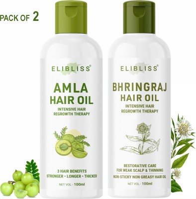 ELIBLISS Herbal Bhringraj And Amla Hair For Women and Men Natural Formula  Hair Oil(200 ml)