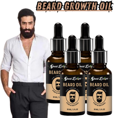 smartdrops Beard Growth Oil 30ML - For Faster Beard Growth & Patchy Beard Hair Oil(120 ml)