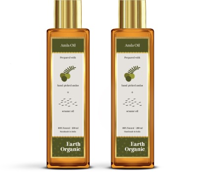 Earth Organic Organic Amla Hair Oil 200ml | Pack of 2| Sesame oil Hair Oil(100 ml)