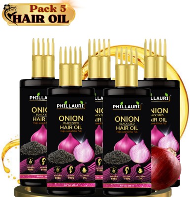 Phillauri Onion Black Seed Hair Oil All In-One Long Hair (Hair Oil) For Men And Women Hair Oil(500 ml)