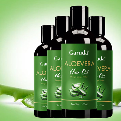 Garuda Aloe Vera Hair Oil – Smooth Texture & Herbal Fragrance - Pack of 4 Hair Oil(100 ml)