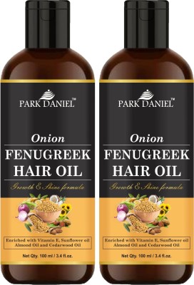 PARK DANIEL Premium Onion Fenugreek Hair Oil Enriched With Vitamin E - For Hair Growth & Shine Combo Pack 2 Bottle of 100 ml(200 ml) Hair Oil(200 ml)