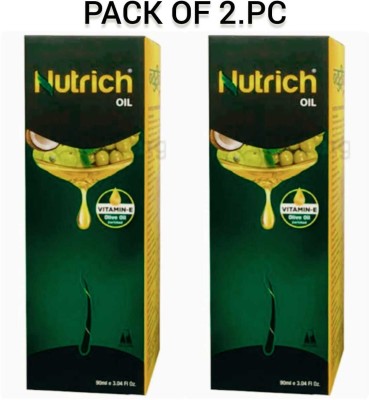 Nutrich VITAMIN-E OLIVE HAIR OIL 200ML PACK OF 2 Hair Oil(180 ml)