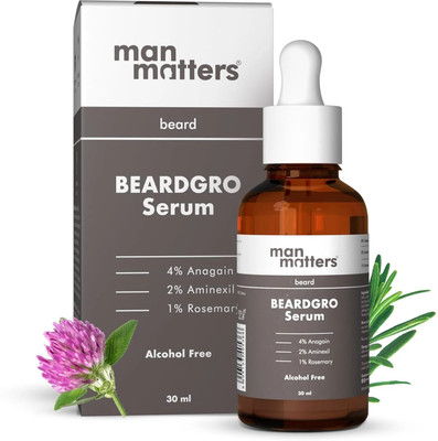 Man Matters BeardGro Oil-In-Serum | Rosemary, Anagain & Aminexil | Stronger & Thicker Beard Hair Oil(30 ml)