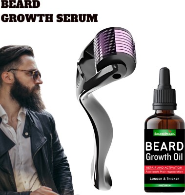 smartdrops Beard Oil For Black Hair & Growth & Derma Roller 0.5mm with 540 Titanium Needles Hair Oil(30 ml)