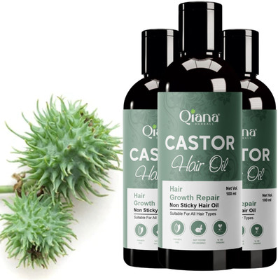 Qiana Castor Hair Oil – Soothes Dry, Itchy Scalp - Pack of 3 Hair Oil(100 ml)