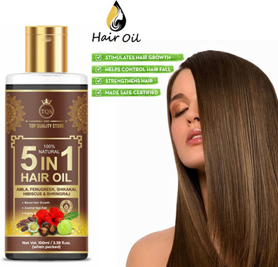 TQS 5 In1 Jadibuti Hair Growth Oil With Amla,Fenugreek,Shikakai,Bhringraj & Hibiscus Hair Oil(100 ml)