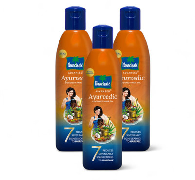 Parachute Advanced Ayurvedic Hair Oil 190ml - Pack Of 3 Hair Oil(570 ml)
