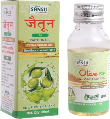 Sansu Olive Oil | Pure Olive Oil Organic Extra Virgin Cold Pressed (50ml*4) Hair Oil(200 ml)