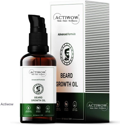 ACTIWOW Beard Growth Oil That Adds Shine Without Looking Oily Hair Oil(30 ml)
