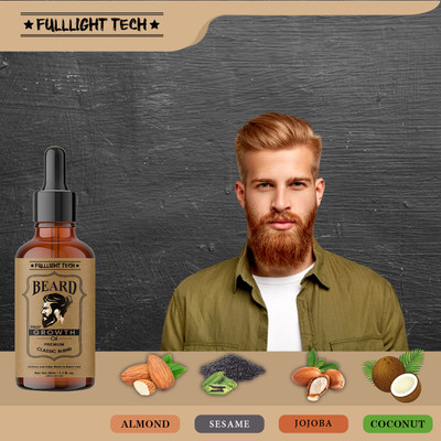 FULLLIGHT TECH For thicker and fuller looking beard | Faster beard growth Oil Hair Oil(30 ml)