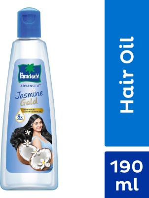 Parachute Advansed Jasmine Gold Non-Sticky Coconut with 8x Vitamin-E for Super Shiny Hair Oil(190 ml)