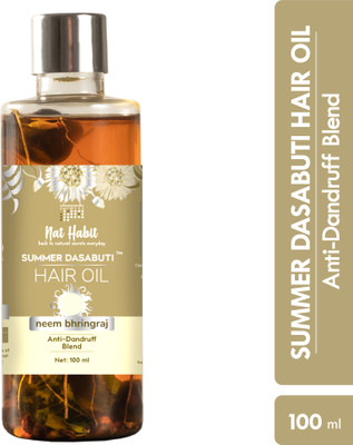 Nat Habit Neem Bhringraj Anti Dandruff Summer Dasabuti, Hair & Scalp Massage Hair Oil(100 ml)