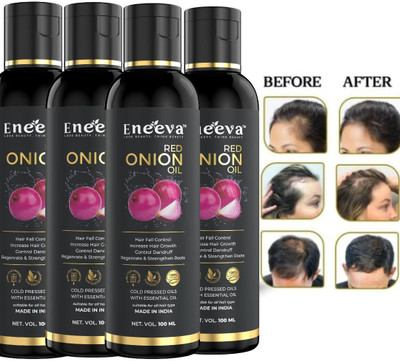 eneeva Red Onion Oil 100 Ml Pack of 4 Hair Oil(400 ml)