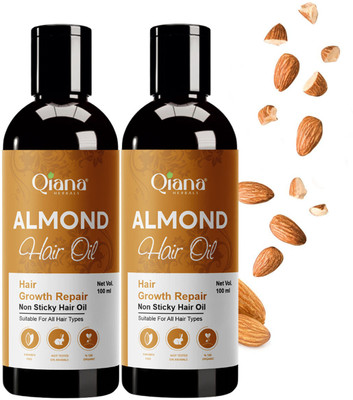 Qiana Nourishing Almond Hair Oil – 2x100ml Hair Oil(100 ml)