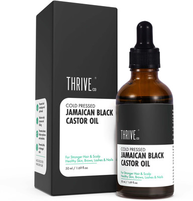 ThriveCo Cold Pressed Jamaican Black Castor Oil with Vitamin E for Hair, Scalp & Eyebrows Hair Oil(50 ml)