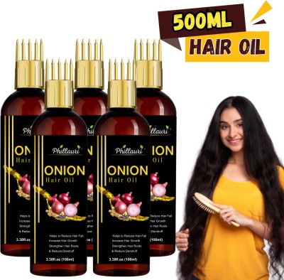 Phillauri Onion Hair Oil, Gives Nourishment To Dull, Lifeless, Weak Hair & Dry Scalp Hair Oil(500 ml)
