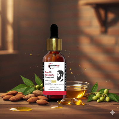 DermaXcel Natural Beard & Moustache Growth Oil Hair Oil(30 g)