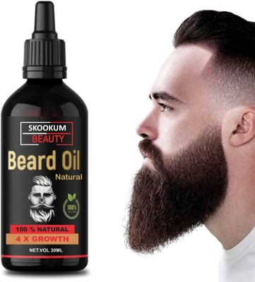 SKOOKUM 4x Supreme Quality Beard Growth Oil With Advanced Formula Based mooch oil Hair Oil(30 ml)