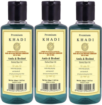 Premium Khadi Amla & Brahmi Hair Oil for Strengthen Roots, Gives Volume & Texture Hair Oil(630 ml)