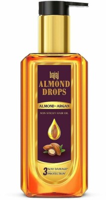 BAJAJ Almond Drops With Almond And Argan Non Sticky Hair Oil 200ml Hair Oil(200 ml)
