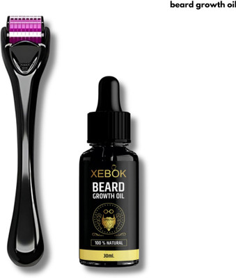 Xebok Beard Oil for Beard and Moustache Oil, 30 ml with derma roller Hair Oil(30 ml)