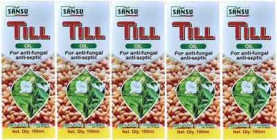 Sansu Till Oil ( Sesame Oil) for Skin & Hair Growth, Pure, Natural, (100ml.X5) Hair Oil(500 ml)