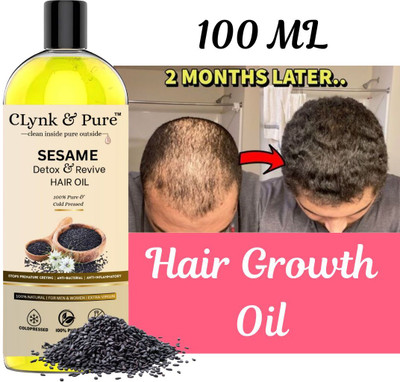 Clynk & Pure Sesame Oil for Hair Growth, Anti Hair Fall , Moisturizer, Pure Organic  Hair Oil(100 ml)