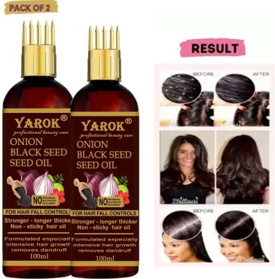 Yarok Advansed Onion Black Seed Hair Growth Oil, Control hairfall (pack of -2) Hair Oil(200)