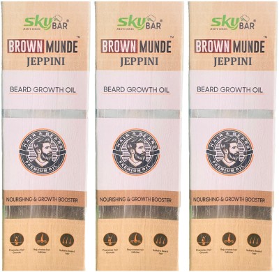 JEPPINI BROWN MUNDE BEARD GROWTH OIL PACK OF 3 Hair Oil(30 ml)