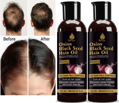 6Drops Onion Oil - Black Seed Onion Hair Oil-100 pack of-2 Hair Oil(200 ml)