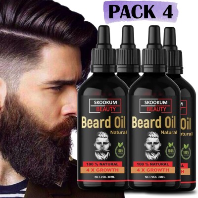 SKOOKUM 4X beard Oils Benefit From Skin Underneath Can Also Get Moisturized Skin Hair Oil(120 ml)