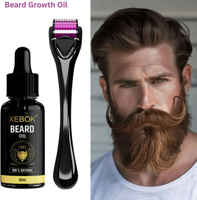 Xebok Beard Oil for Shiny Beards And Beard Activator (Derma Roller) (2 items) Hair Oil(30 ml)