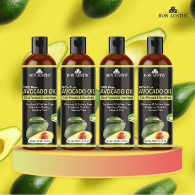 Bon Austin Premium Avocado Herbal Hair Oil For Hair Growth and Anti Hair Fall Combo Pack Of 4 Bottle of 100 ml(400ml) Hair Oil(400 ml)