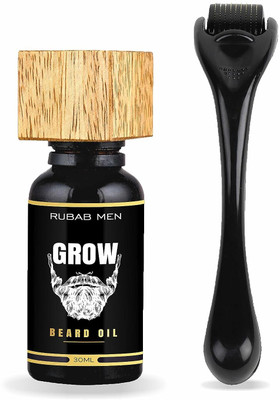 RUBAB MEN Beard Growth Oil with Beard Activator & Booster of Vitamin E for Faster Beard and Mustache Growth | Sulphate & Paraben Free | Hair Oil(30 ml)