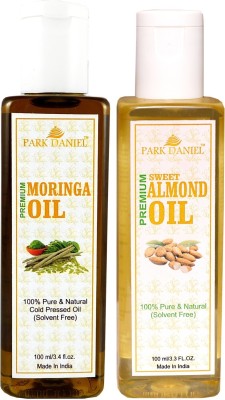 PARK DANIEL Premium Moringa oil and Almond oil combo of 2 bottles of 100 ml (200ml) Hair Oil(200 ml)