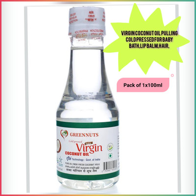 GREENNUT Cold Pressed Extra Virgin Coconut Oil 100 ML Hair Oil(100 ml)