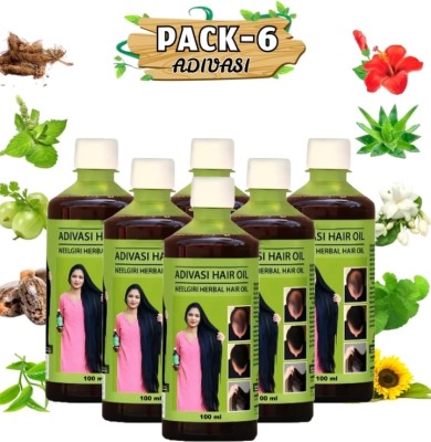 Adivasi NILGIRI HERBAL HAIR OIL(100ML@6 PACK OF 6 Hair Oil(600 ml)