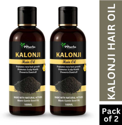 The 99 Herbs Company 99HERBS Kalonji Oil 100ml – Pack of 2 | Natural Hair Hair Oil(100 ml)