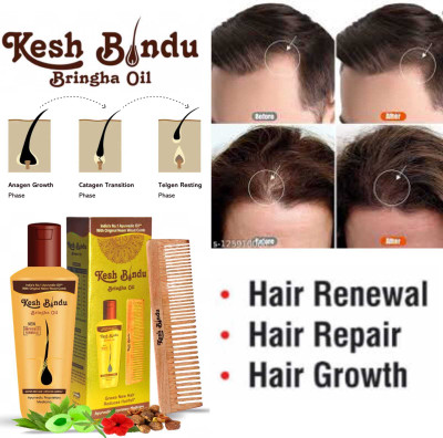 KeshBindu Promotes Hair Growth & Controls Hairfall Hair Oil With Neem Comb Hair Oil(129 ml)