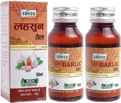 Sansu Garlic Oil Pure and Natural (Pack of 2) Hair Oil(100 ml)